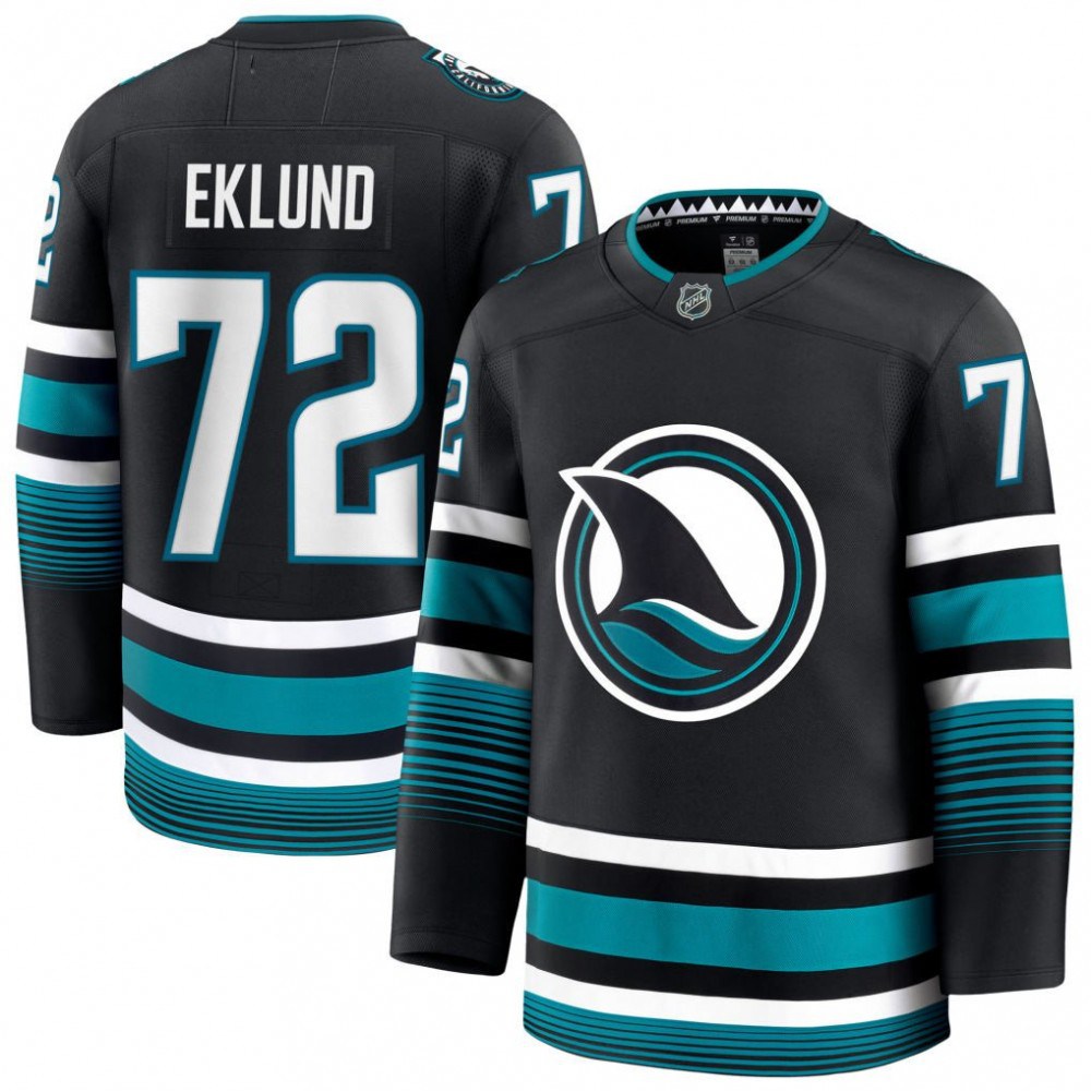 Men's San Jose Sharks William Eklund Black Alternate Premium Jersey-Pro Kit Vault | Brand New 26/27 Sports Jerseys